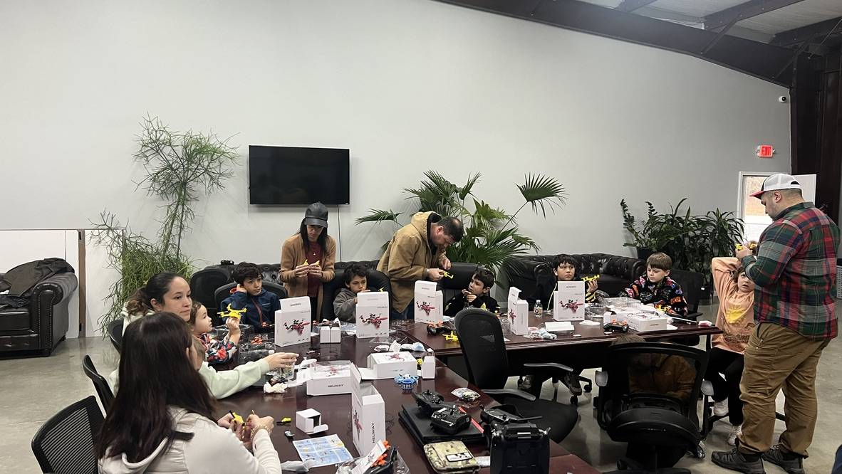Students building drones and robotics