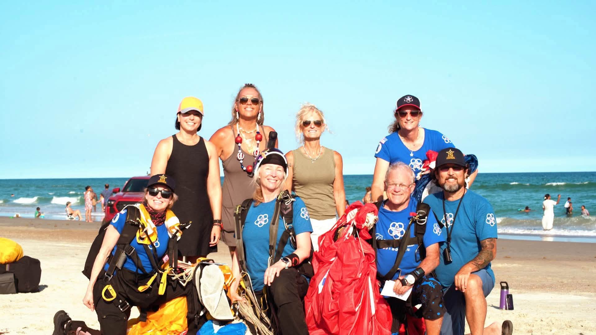 CFH Dynamic Parachute Team on the beach at Emerald Isle, NC