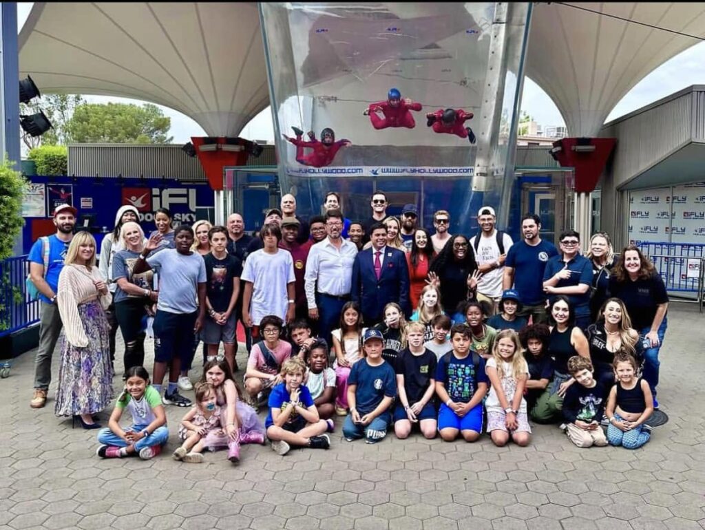 CFH families and NextGen athletes gathered at iFLY Hollywood.