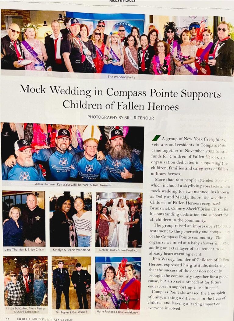 Magazine feature: Mock Wedding in Compass Pointe Supports Children of Fallen Heroes