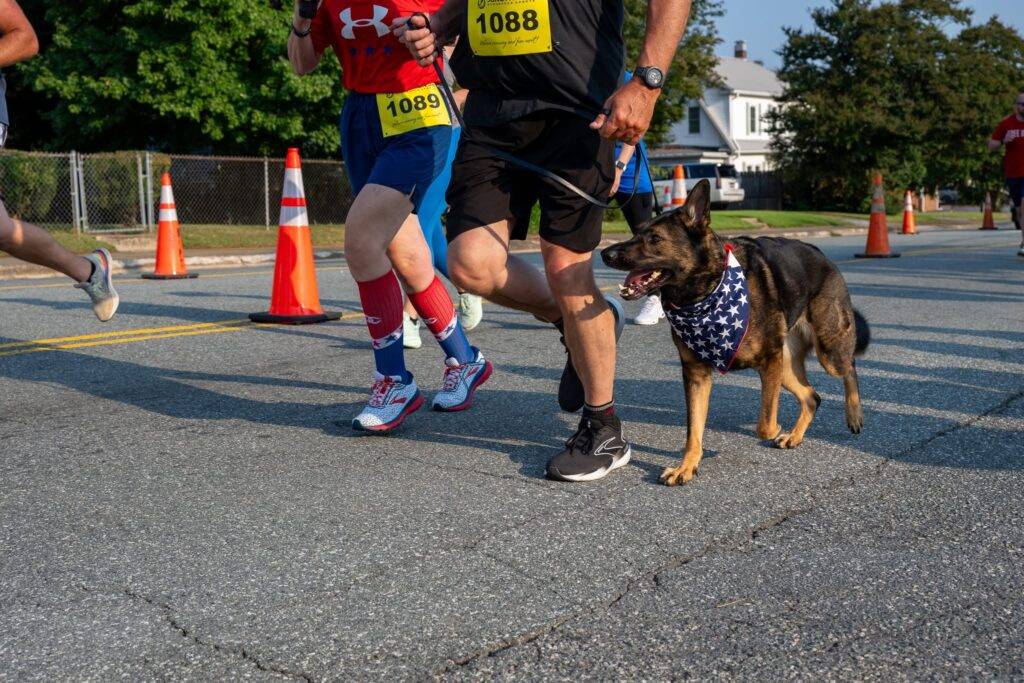 Community members at the 25th Anniversary 9/11 Commemorative 5K in Graham, North Carolina.