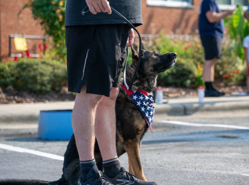 Community members at the 25th Anniversary 9/11 Commemorative 5K in Graham, North Carolina.