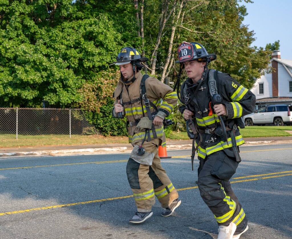 Community members at the 25th Anniversary 9/11 Commemorative 5K in Graham, North Carolina.