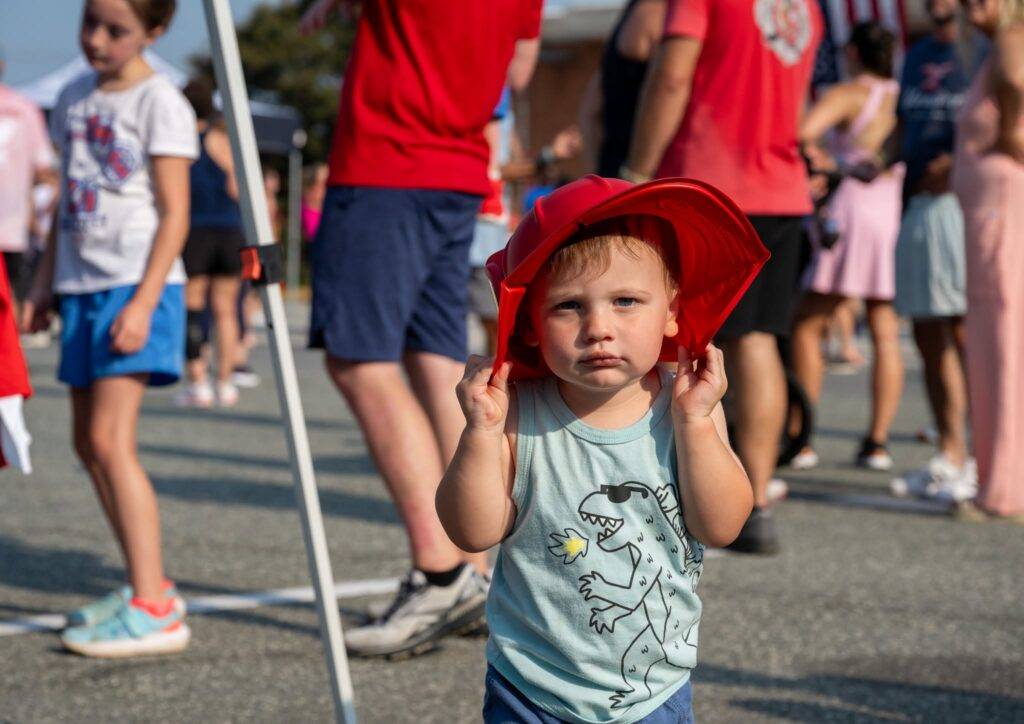 Community members at the 25th Anniversary 9/11 Commemorative 5K in Graham, North Carolina.