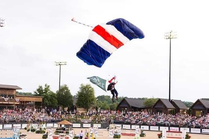 Adam Plummer's last professional demonstration jump at Tryon.