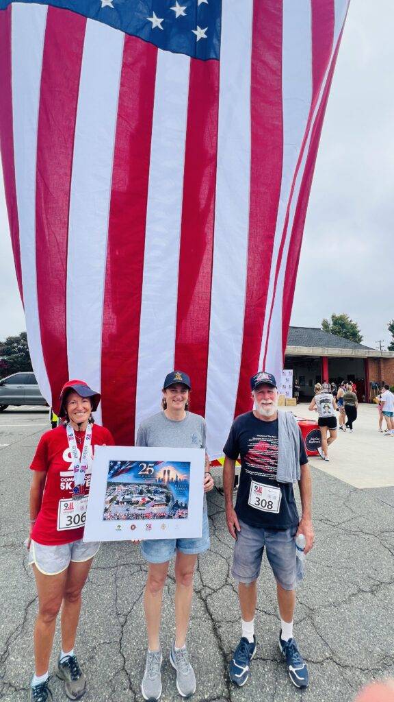 Community members at the 25th Anniversary 9/11 Commemorative 5K in Graham, North Carolina.