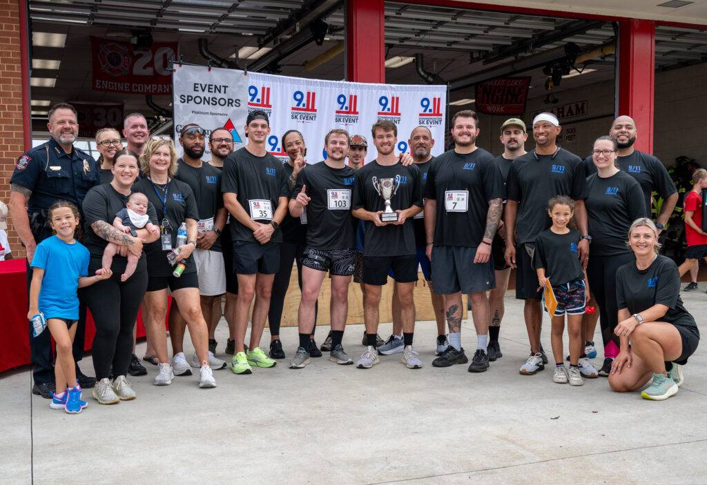 Community members at the 25th Anniversary 9/11 Commemorative 5K in Graham, North Carolina.