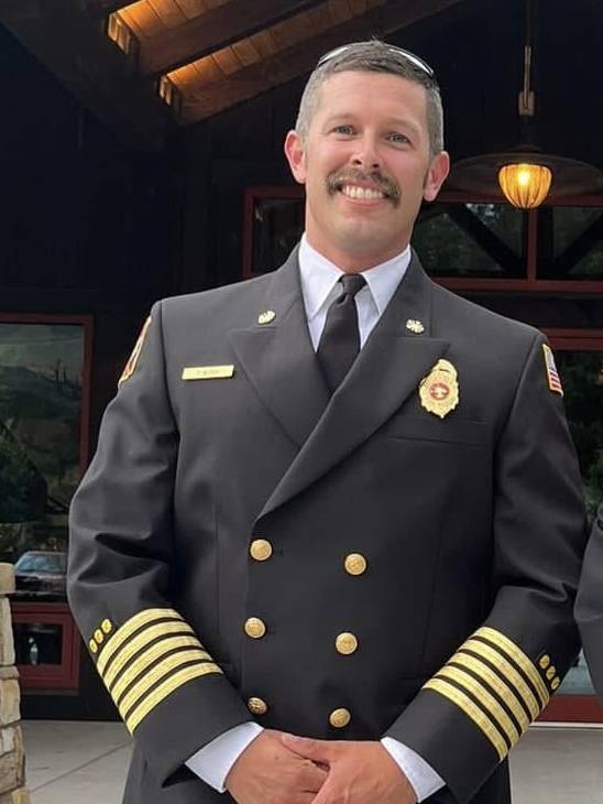 Fire Chief Tyler Burr in his dress uniform.