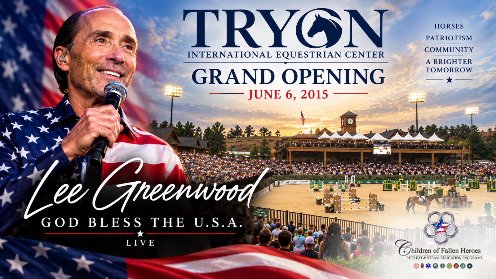Video: the grand opening of Tryon International Equestrian Center, June 6, 2015, with Lee Greenwood.